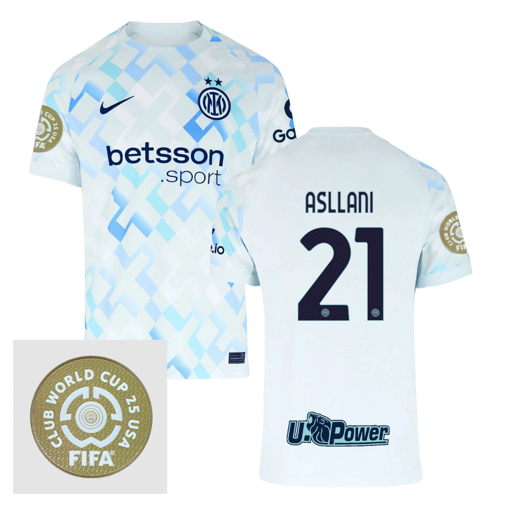 Kristjan Asllani 21 Inter Milan FIFA Club World Cup 25 USA Patch Away Men Jersey - White