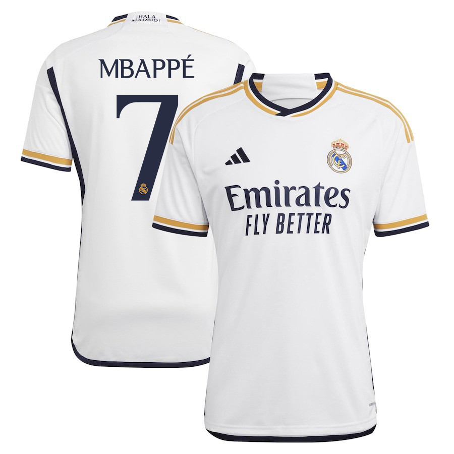 Kylian Mbappe 7 Real Madrid 2023-24 Home Jersey - White