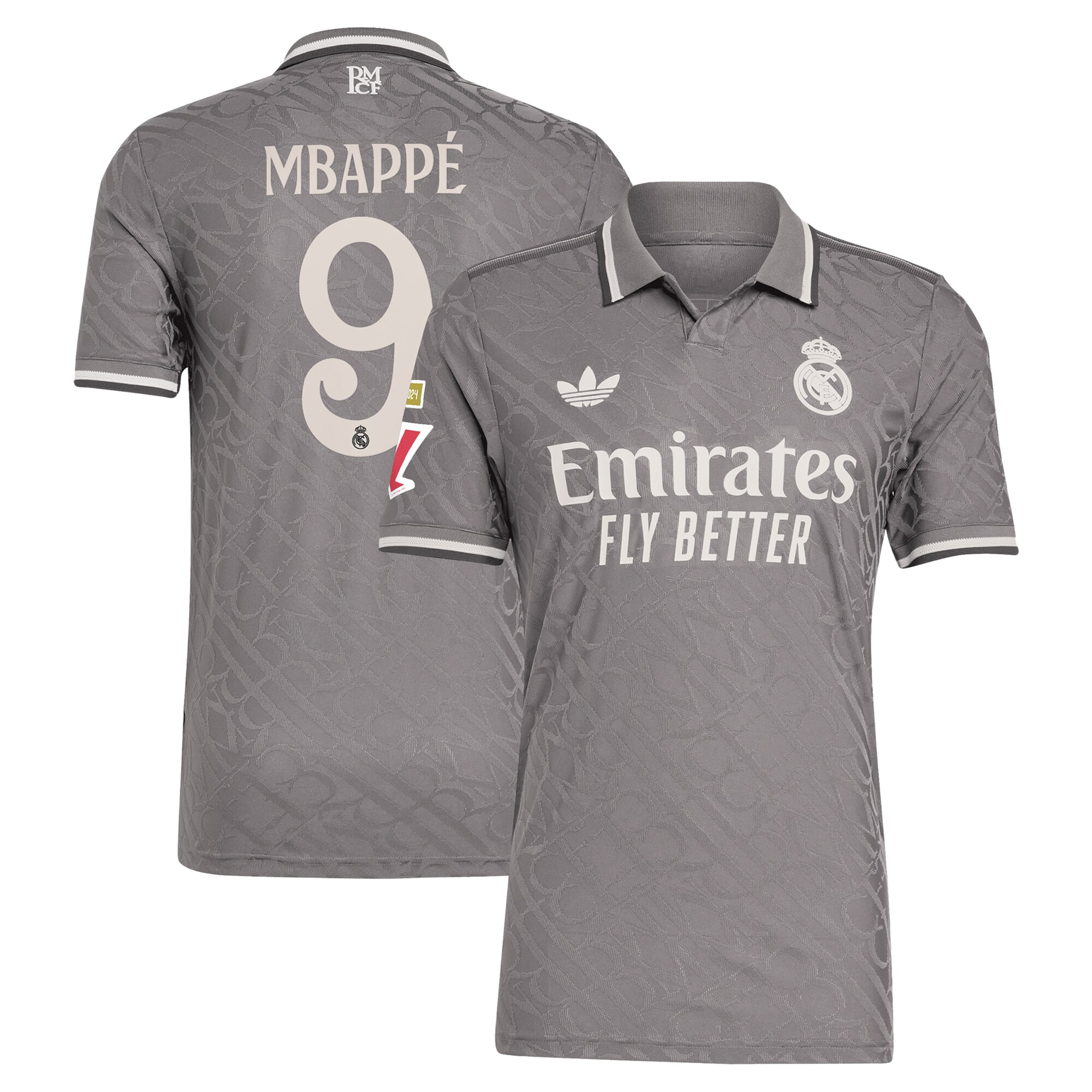 Kylian Mbappe Real Madrid adidas Originals 2024/25 Third Authentic Player Jersey - Charcoal