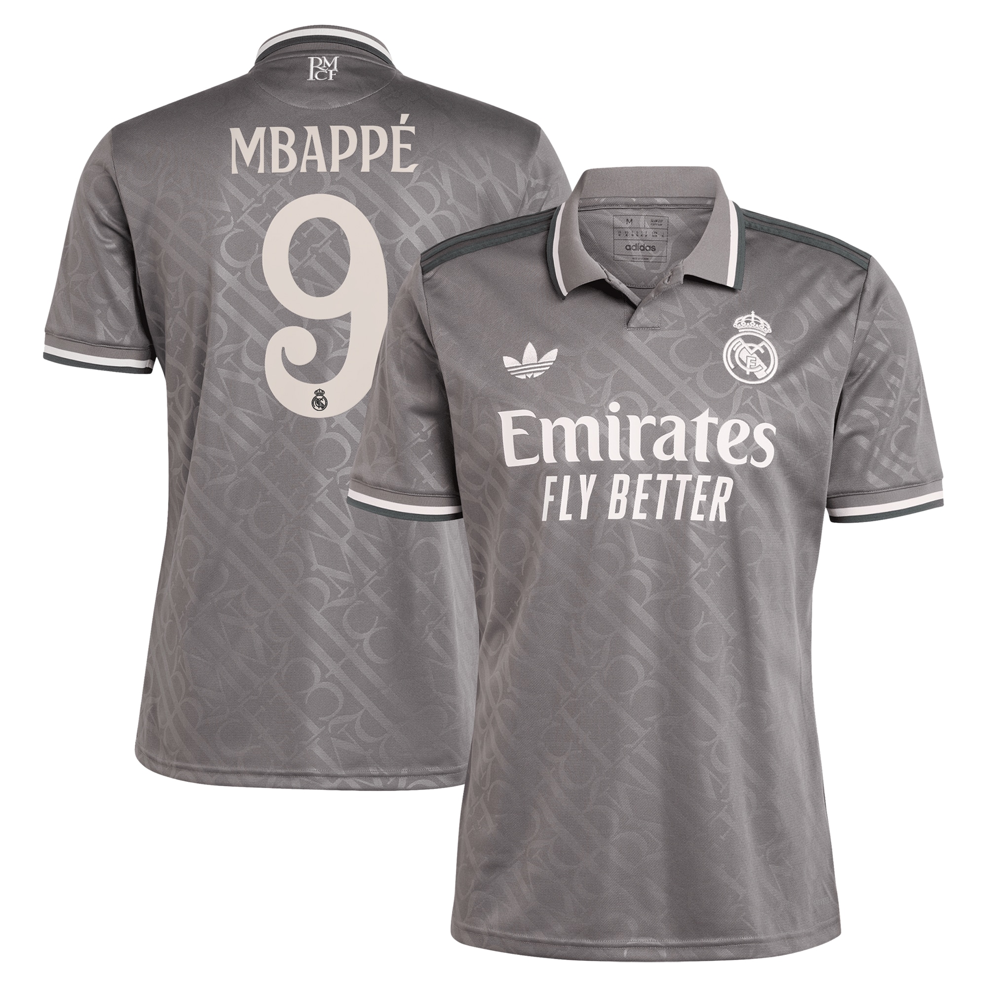 Kylian Mbappe Real Madrid adidas Originals 2024/25 Third Replica Player Jersey - Charcoal