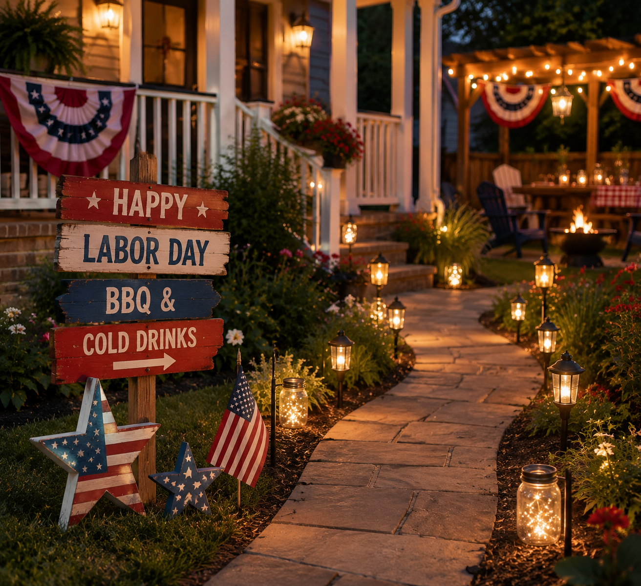 Festive Yard Signs and Pathway Lights