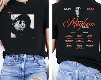Lady Gaga Mayhem Tour 2025 2 Sided Design Tshirt
