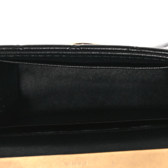 Lambskin Enamel Quilted Mini Top Handle Flap Black - Image 5