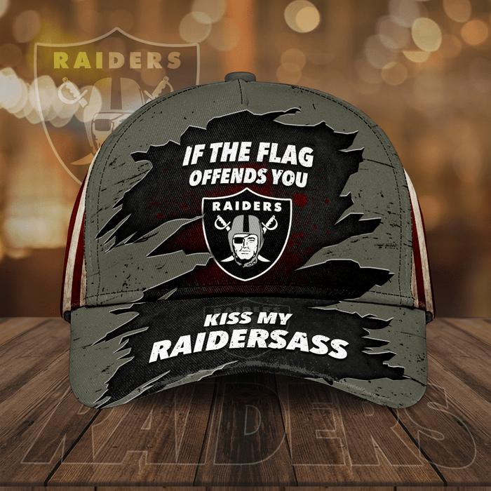 Las Vegas Raiders If The Flag Offends You Kiss My Raidersass 3D Classic Baseball Cap CNI2167