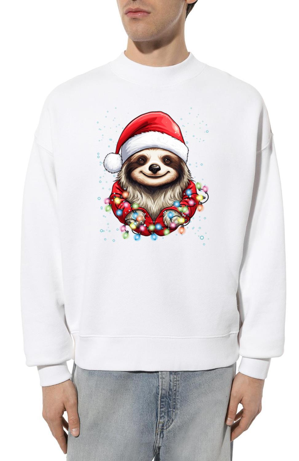 Lazy Sloth Christmas Design For Men and Women - Unisex Sweatshirt