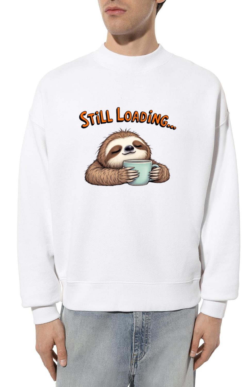 Lazy Sloth Coffee Loader Design - Unisex Sweatshirt