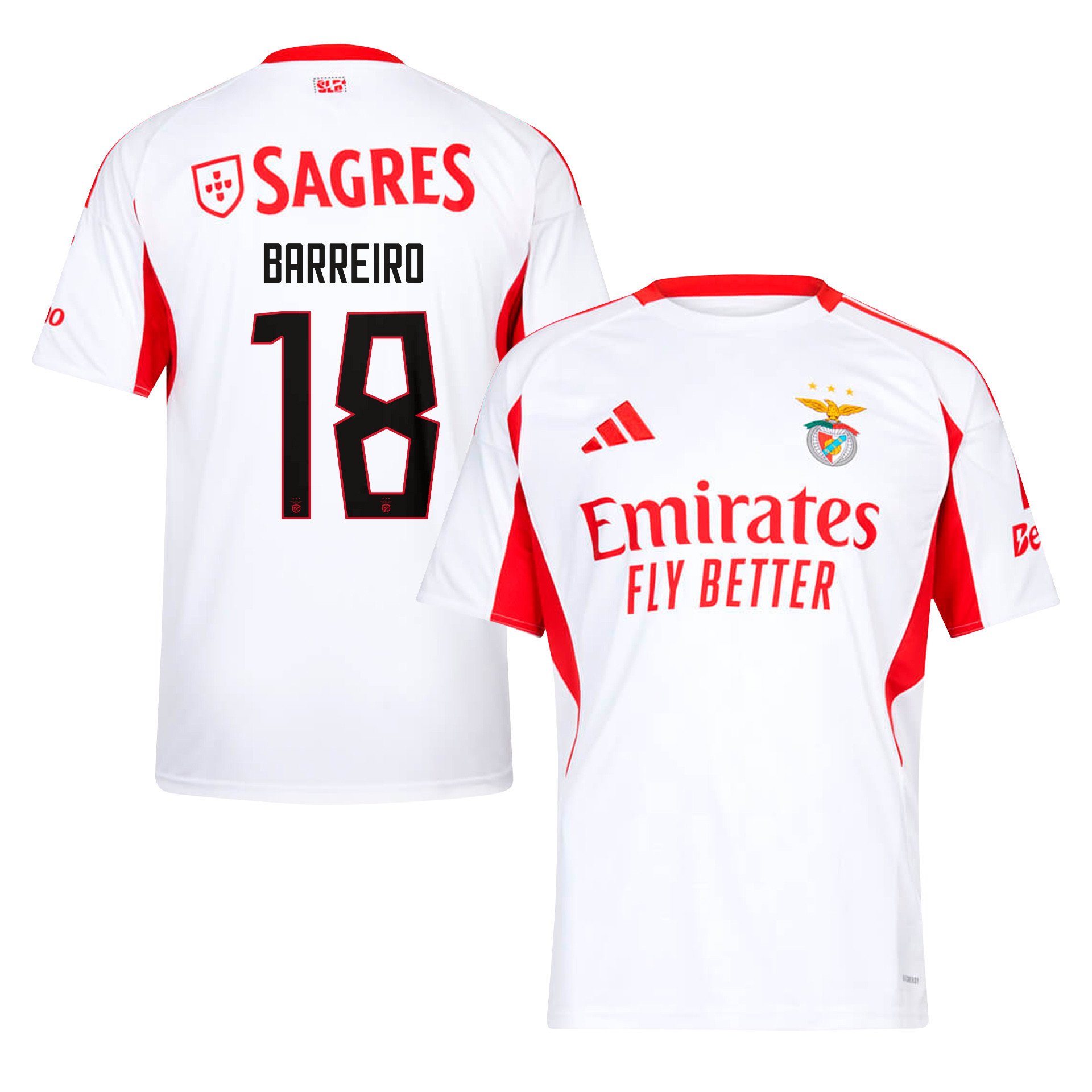 Leandro Barreiro 18 SL Benfica 2025/26 Away Men Jersey - White