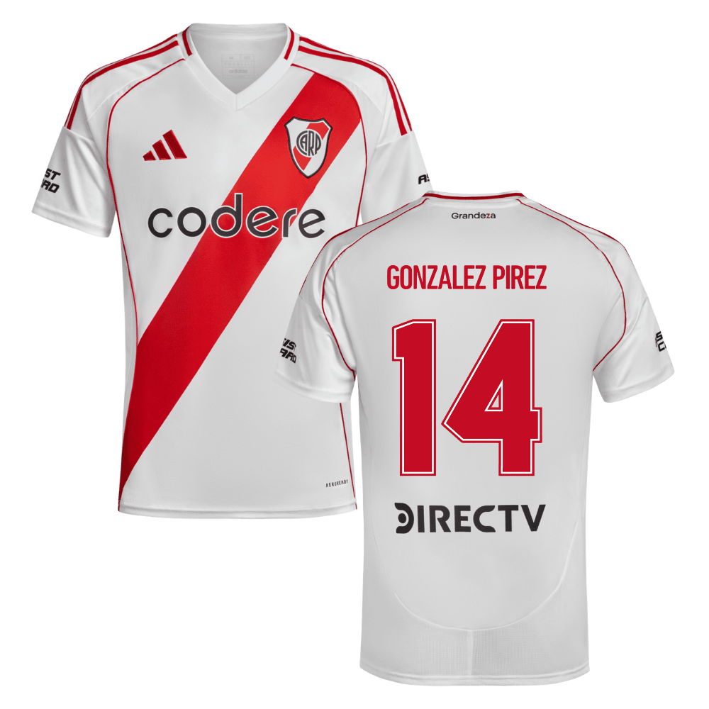 Leandro GonzÃ¡lez Pirez 14 River Plate 2024-25 Home Match Jersey - White