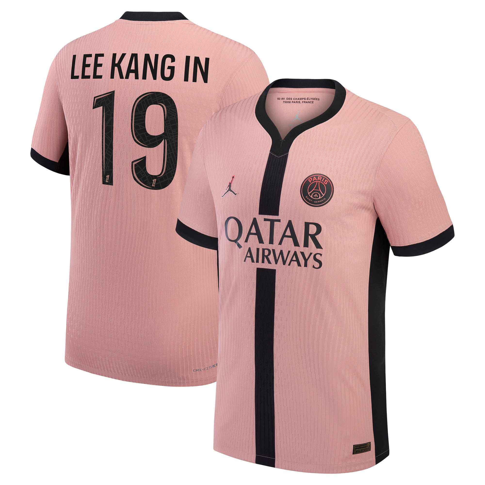 Lee Kang In Paris Saint-Germain Jordan Brand 2024/25 Third Authentic Player Jersey - Pink