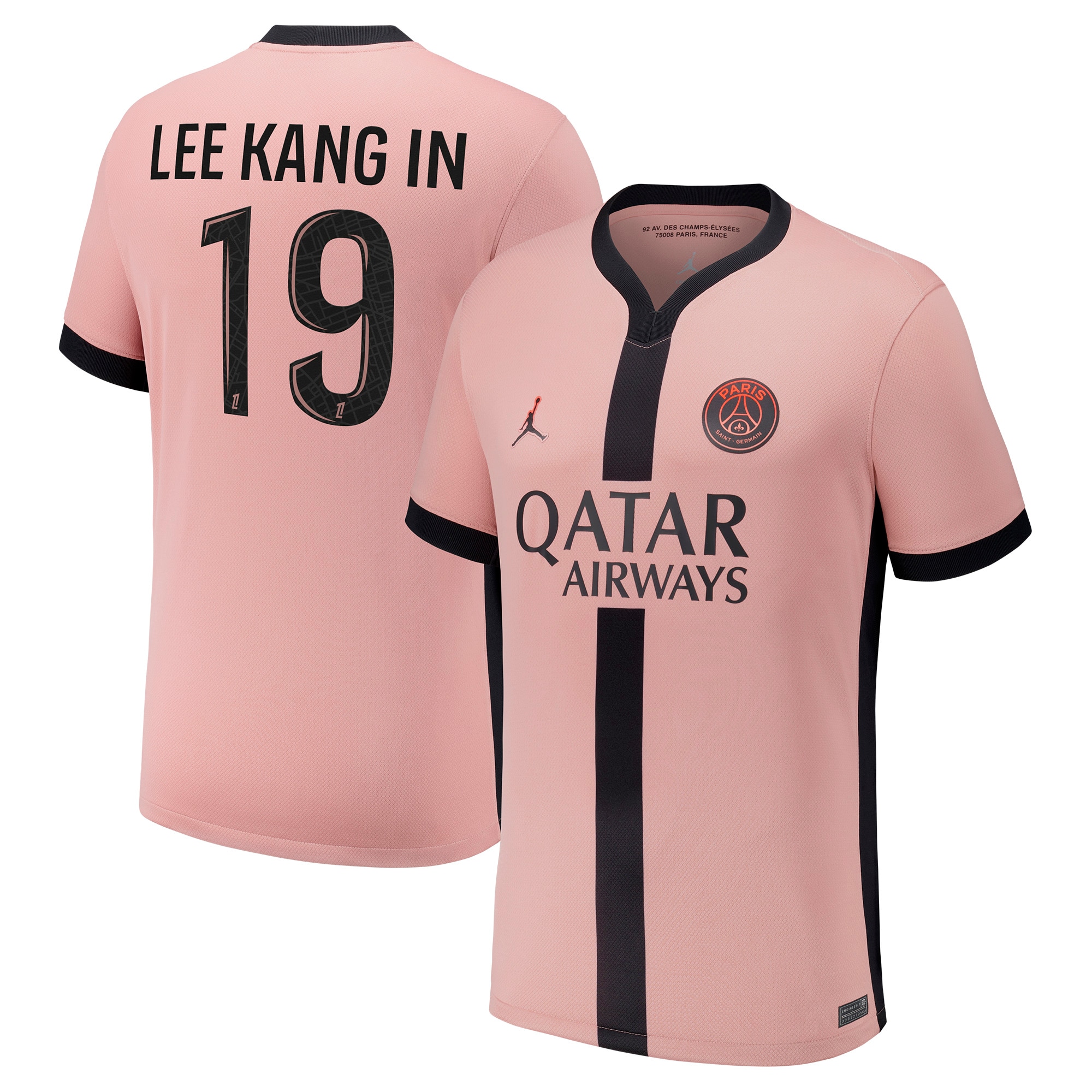 Lee Kang In Paris Saint-Germain Jordan Brand 2024/25 Third Replica Player Jersey - Pink