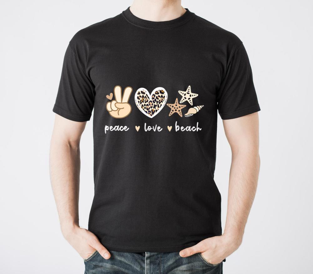Leopard Peace Love Beach Cool Summer vibes Beach l - Unisex Standard T-Shirt