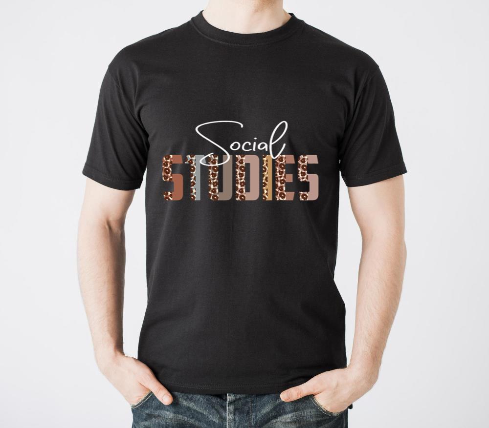Leopard Social Studies Funny Job Title School - Unisex Standard T-Shirt