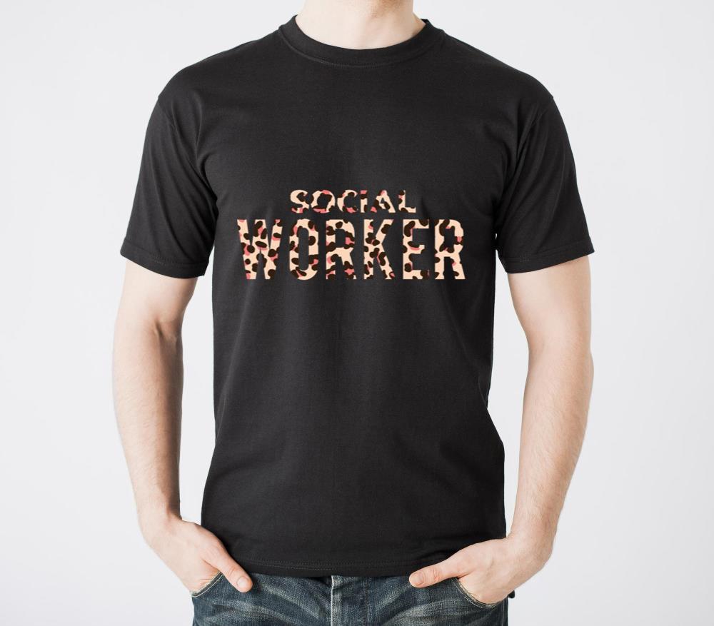 Leopard Social Worker Funny Job Title School - Unisex Standard T-Shirt