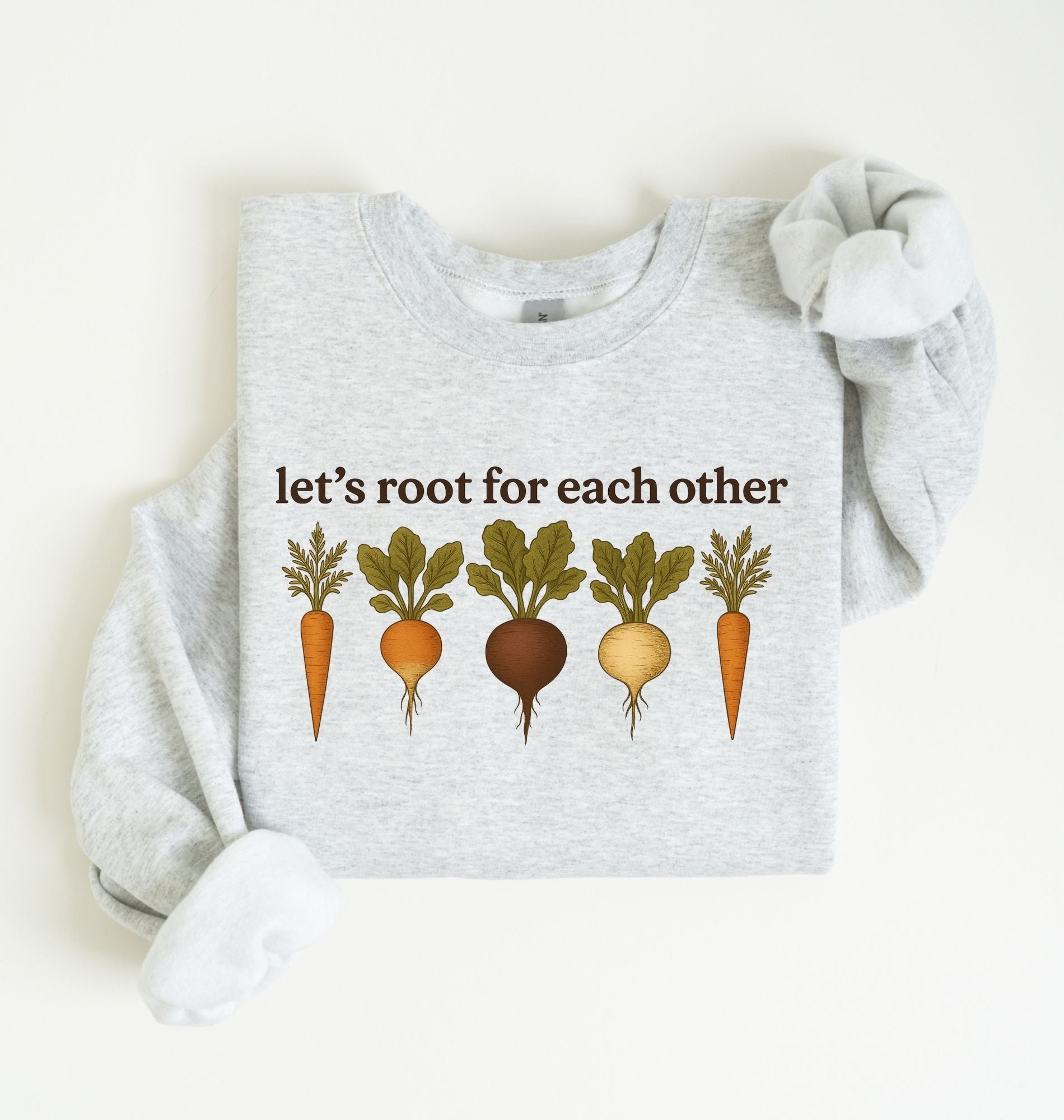 Let’s Root for Each Other Sweatshirt | Gardener Gift Cottagecore Vegetable Crewneck 3