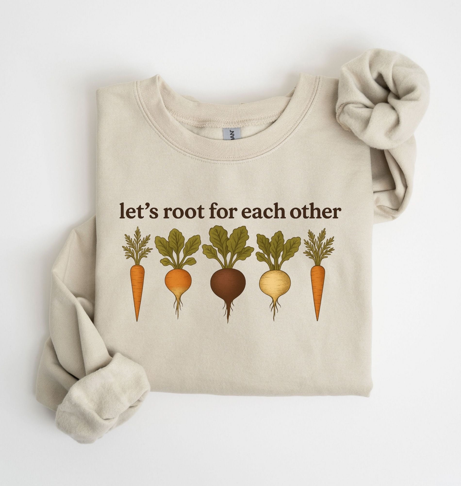 Let’s Root for Each Other Sweatshirt | Gardener Gift Cottagecore Vegetable Crewneck 1