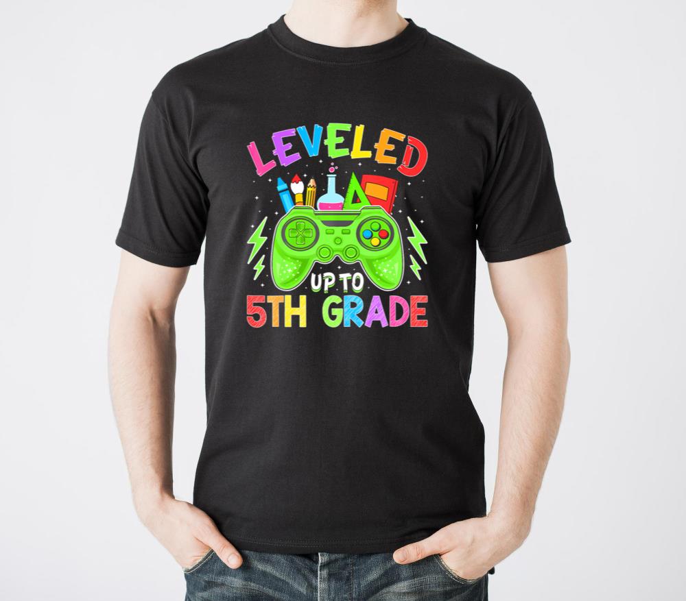 Leveled Up To 5th Grade Gamer Back To School Stude - Unisex Standard T-Shirt
