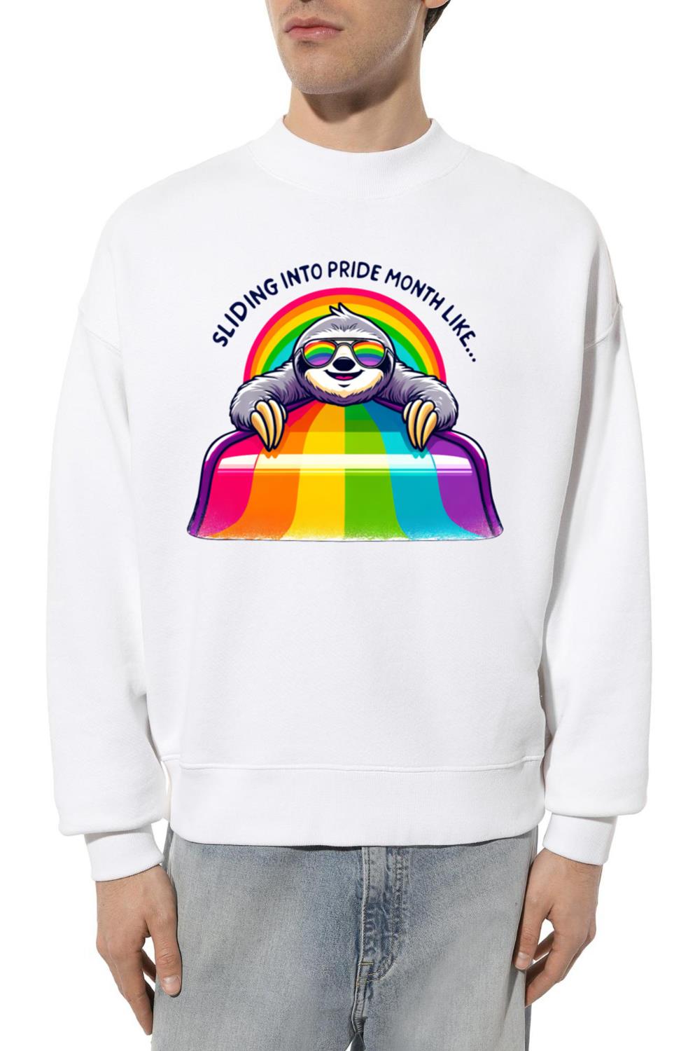 LGBTQ pride sloth rainbow slide - Unisex Sweatshirt