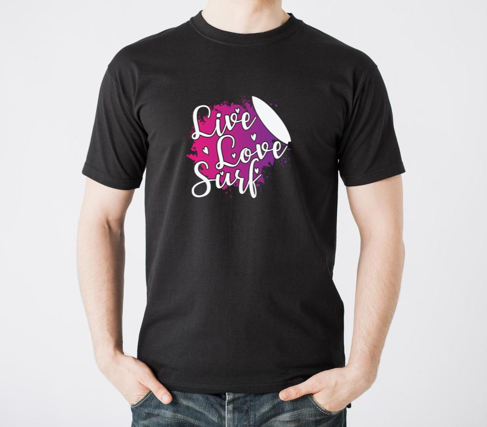 Live Love Surf Surfing Water Sports Wind - Unisex Standard T-Shirt