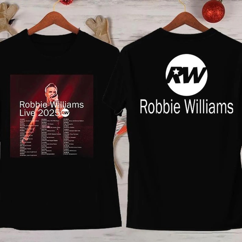 Live Tour 2025 T Shirt, Robbie Williams Live Concert 2025 Tshirt, Robbie Williams Tshirt