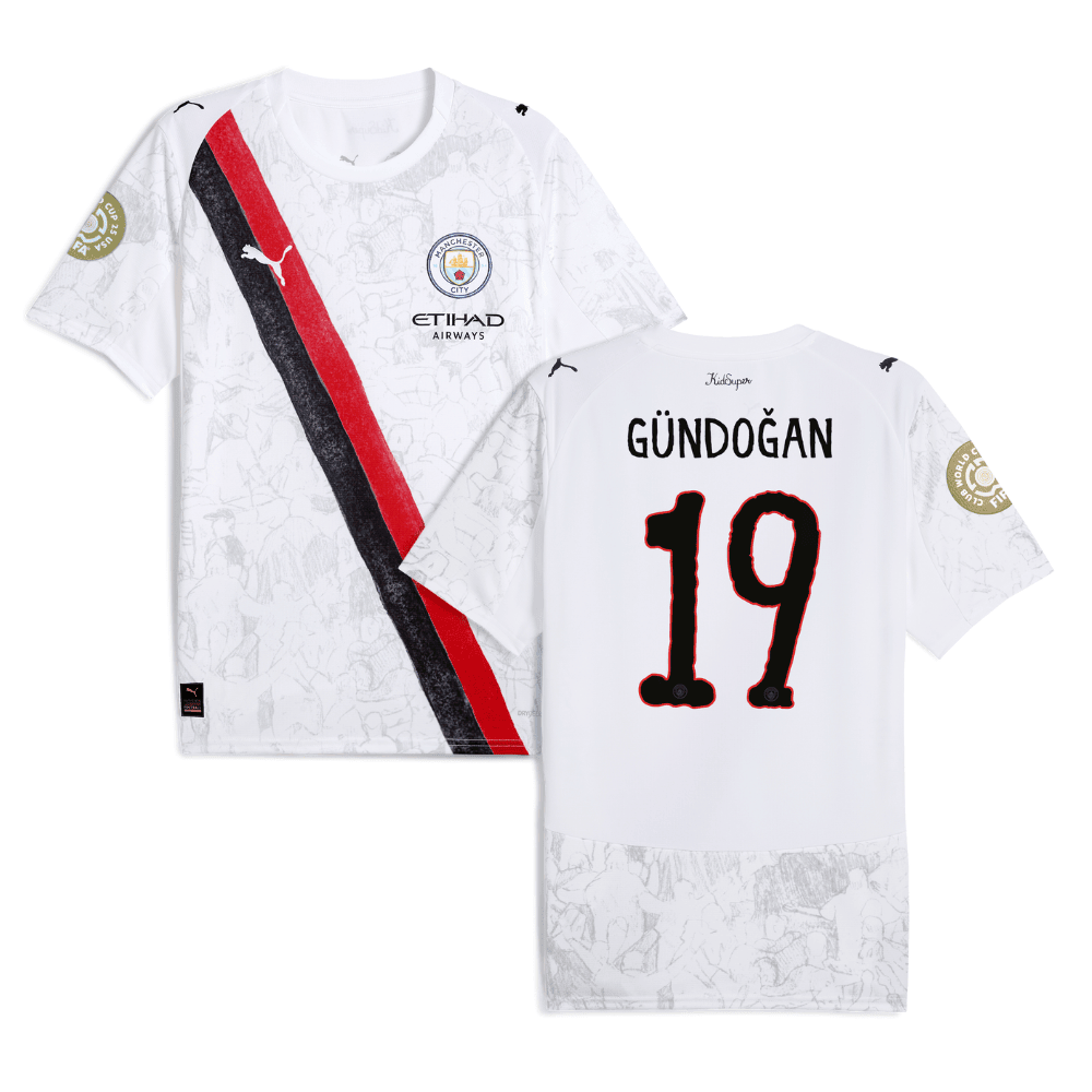 lkay Gndoan 19 Manchester City x KidSuper 2025/26 FIFA Club World Cup 25 USA Patch Men Jersey - White