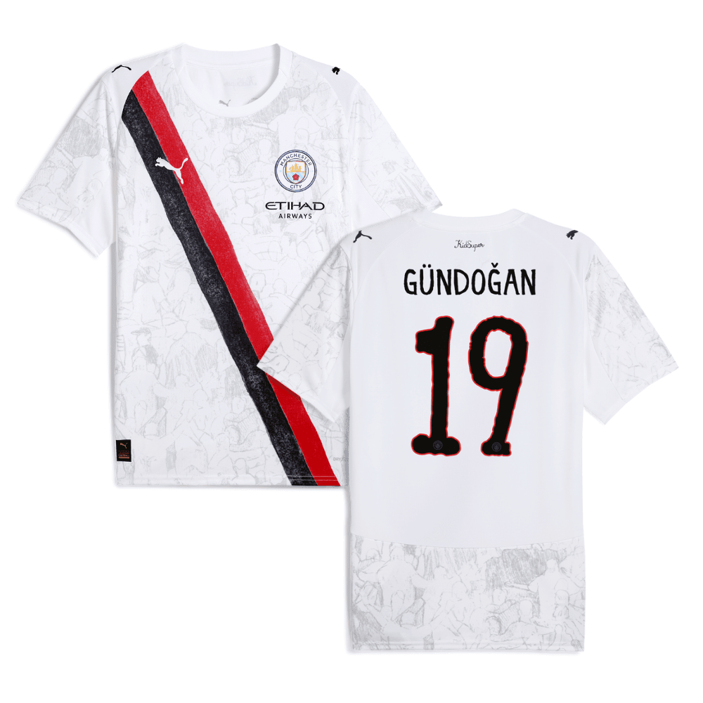 lkay Gndoan 19 Manchester City x KidSuper 2025/26 Men Jersey - White