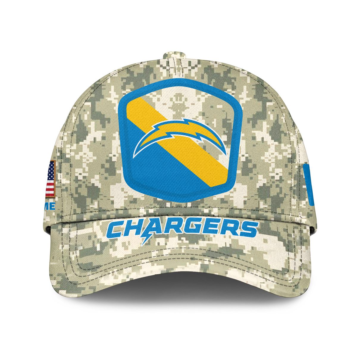 Los Angeles Chargers Camo Salute To Service Personalized Classic Baseball Cap