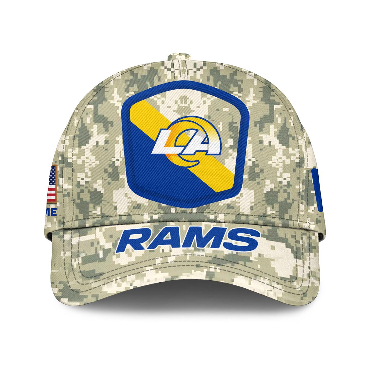 Los Angeles Rams Camo Salute To Service Personalized Classic Baseball Cap