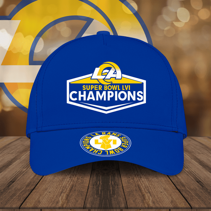 Los Angeles Rams Super Bowl Lvi Champions Classic Baseball Cap Blue Cgi2246