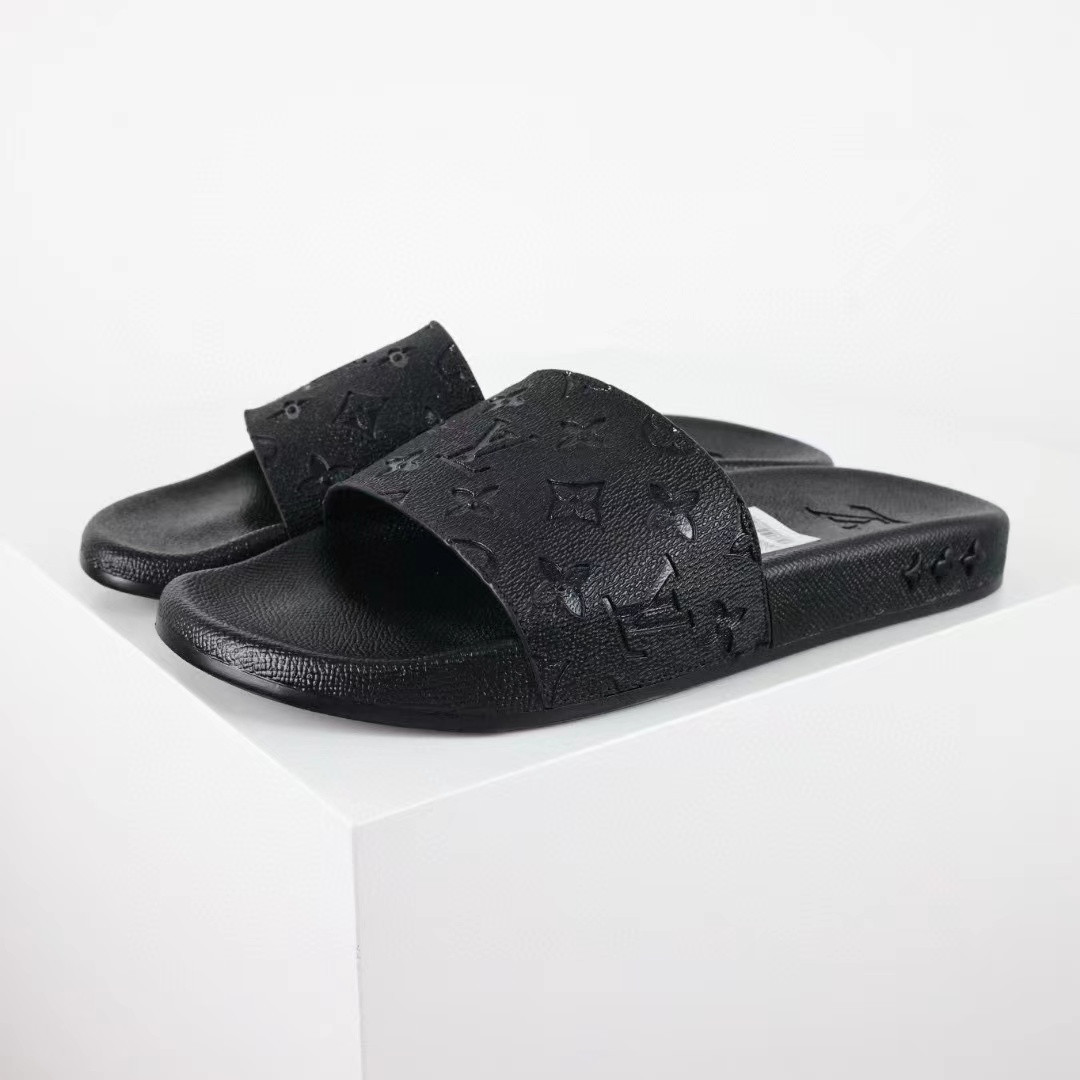Louis Vuitton Debossed Monogram Mule Slide In Black