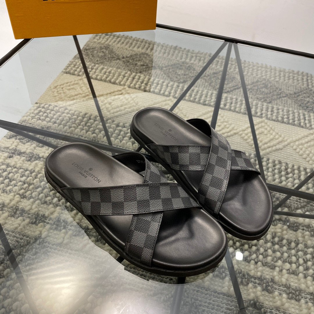 Louis Vuitton Foch Mule Slide In Damier Canvas, Men