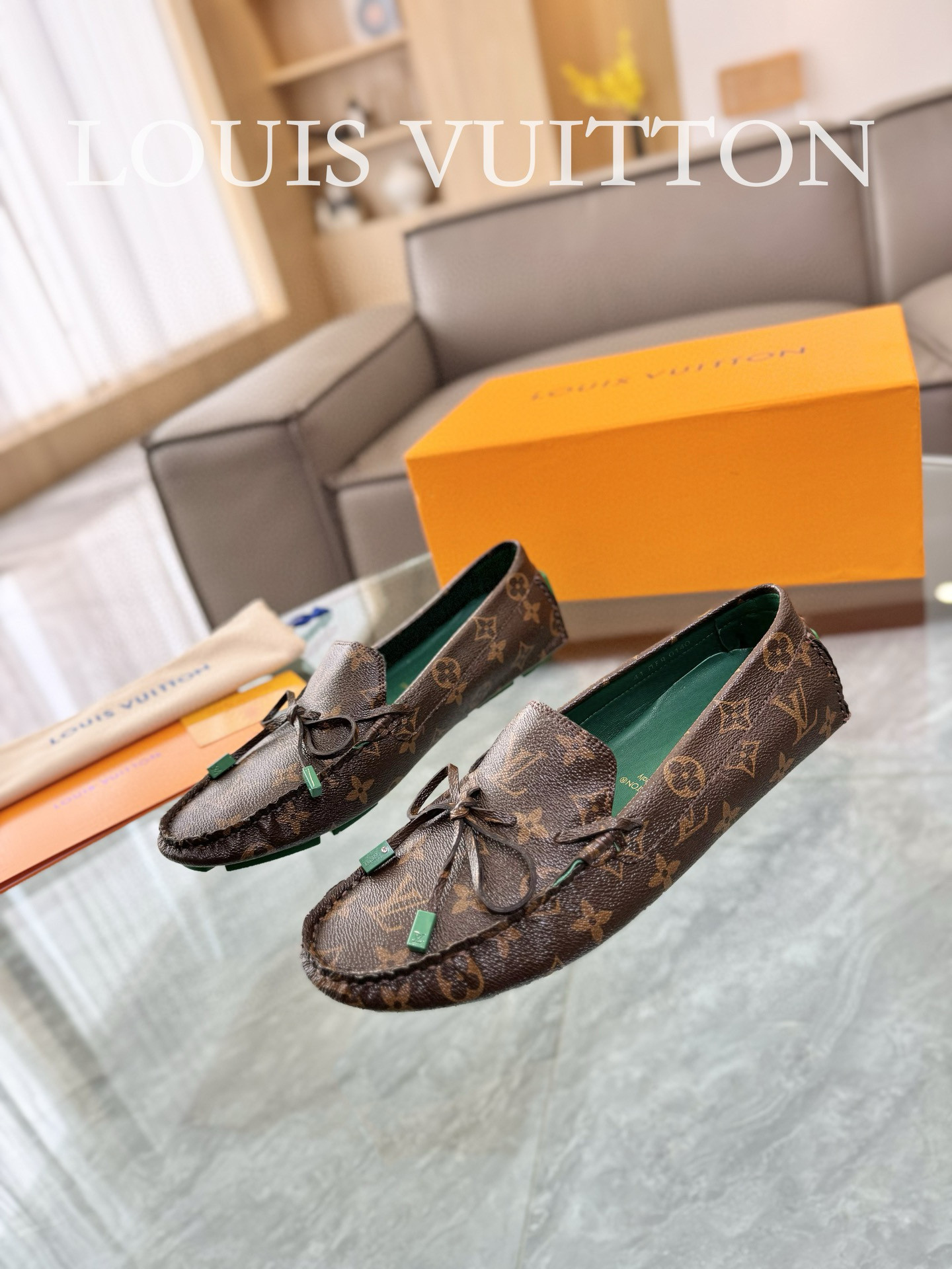 Louis Vuitton Gloria Flat Loafer In Brown/Green