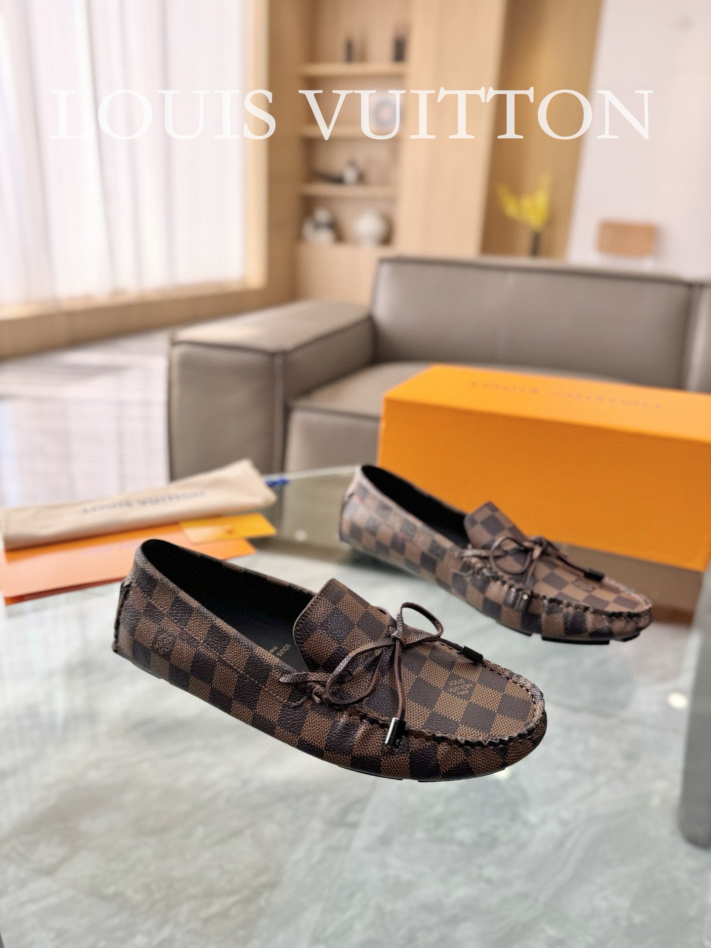 Louis Vuitton Gloria Flat Loafer In Damier Brown