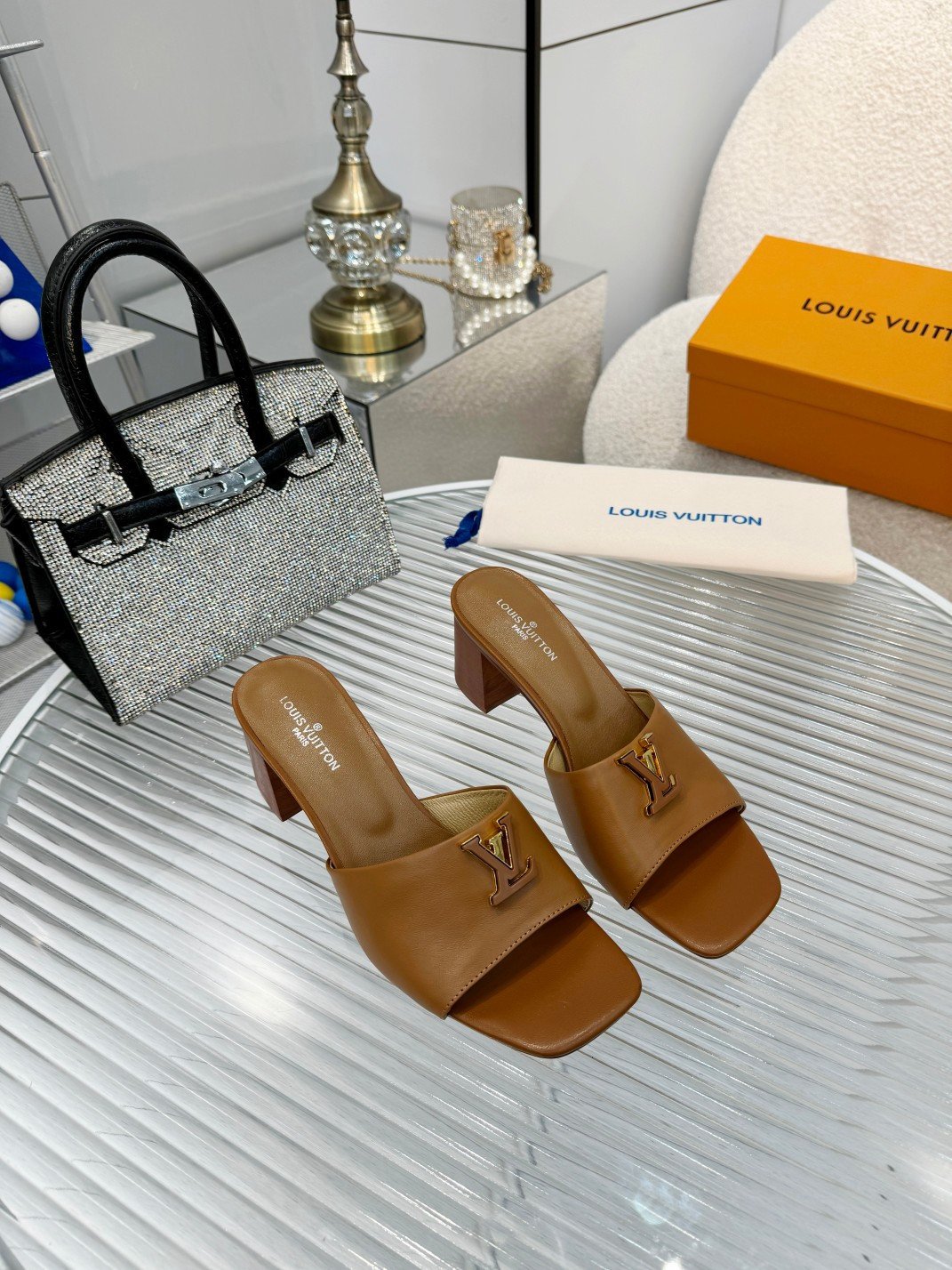 Louis Vuitton LV Capri Mule In Camel Brown Leather