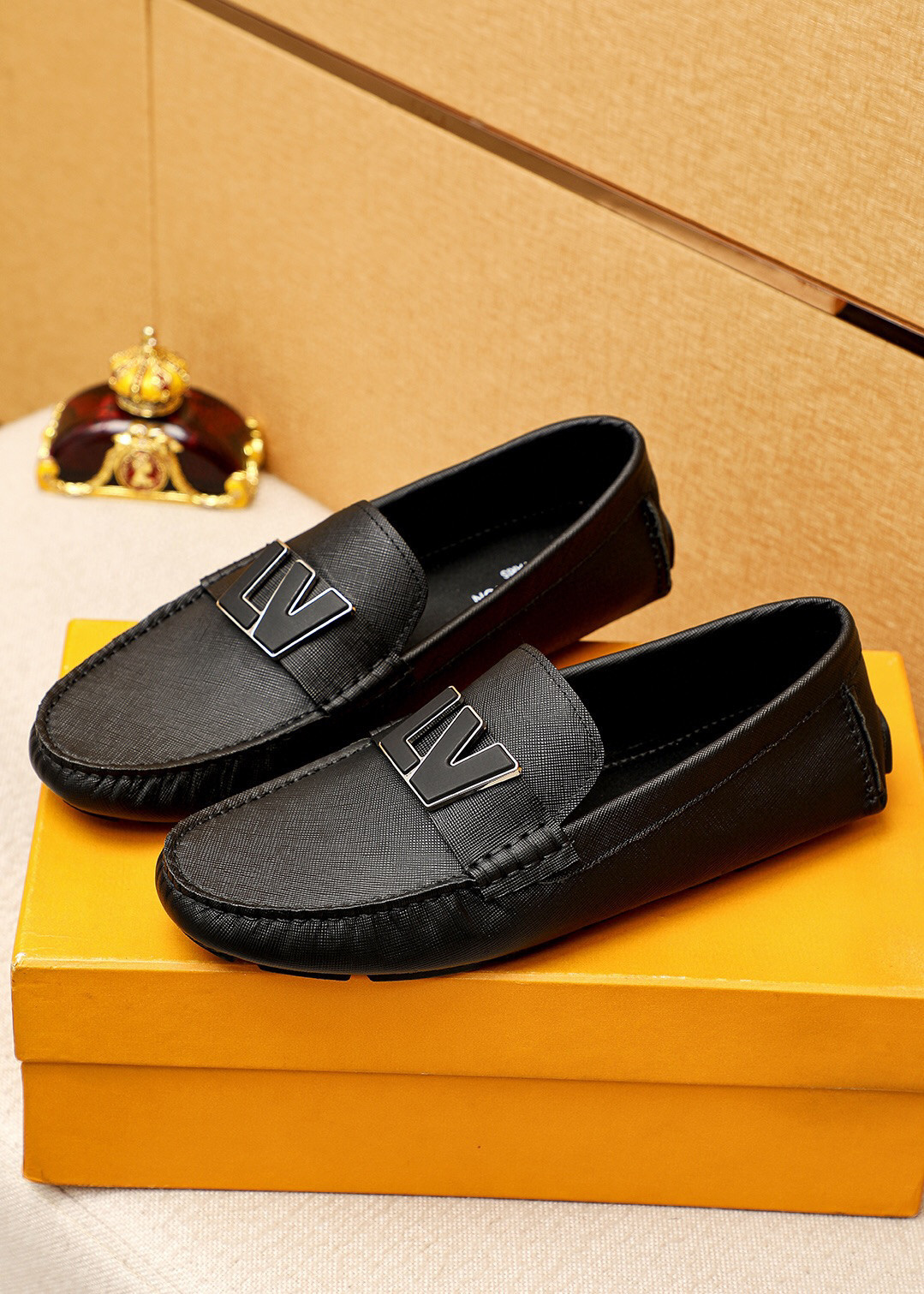 Louis Vuitton LV Initials Moccasin In Black