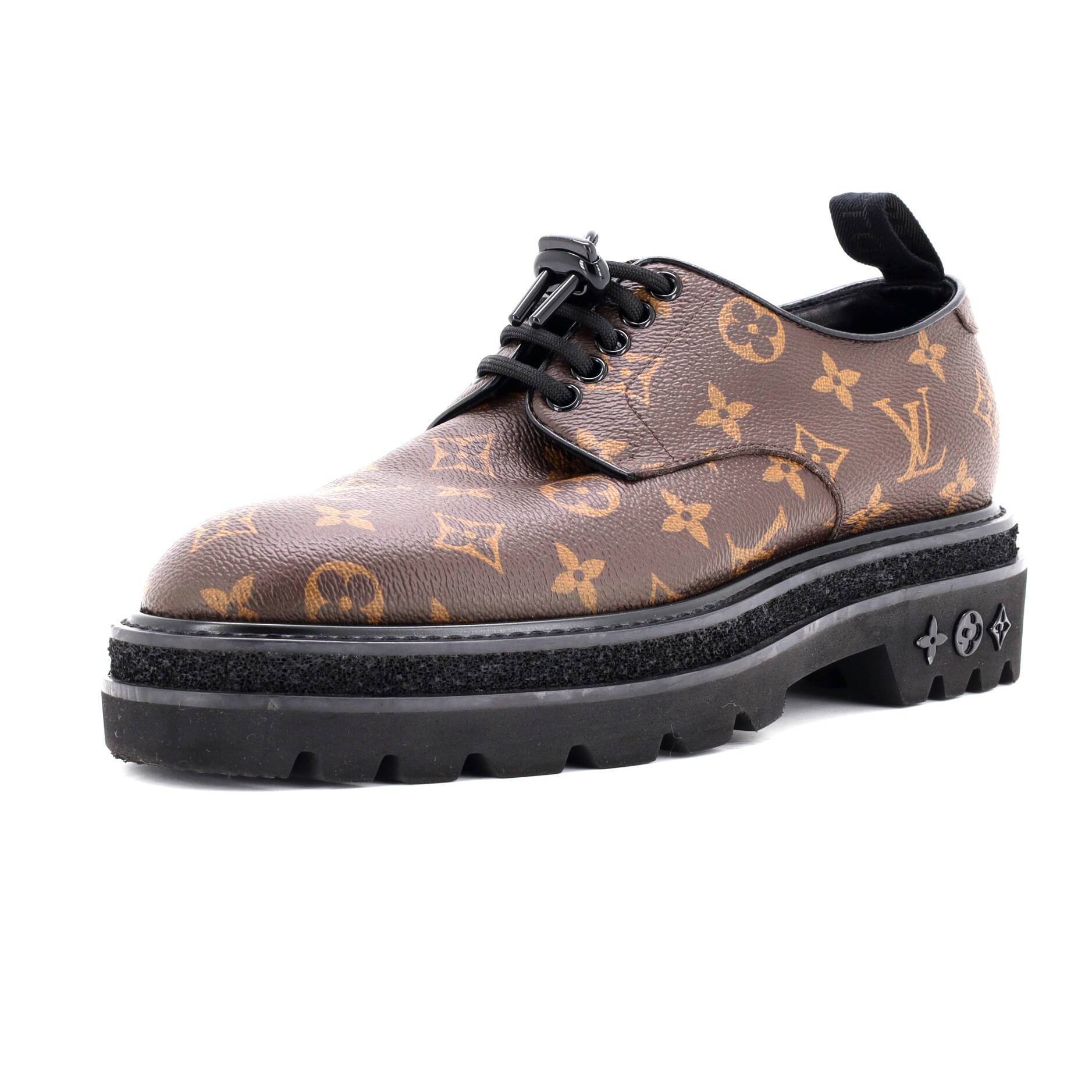 Louis Vuitton, LV Men's Black Ice Derby Shoes Monogram Canvas