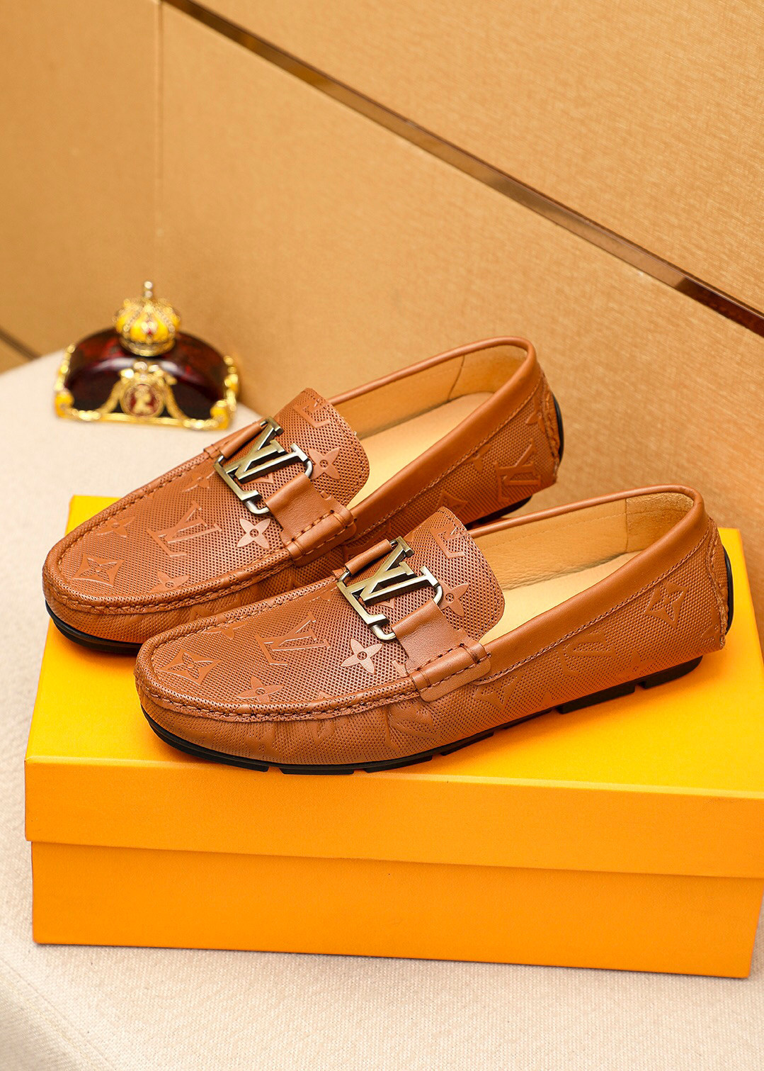 Louis Vuitton LV Monogram Driver Moccasin In Brown