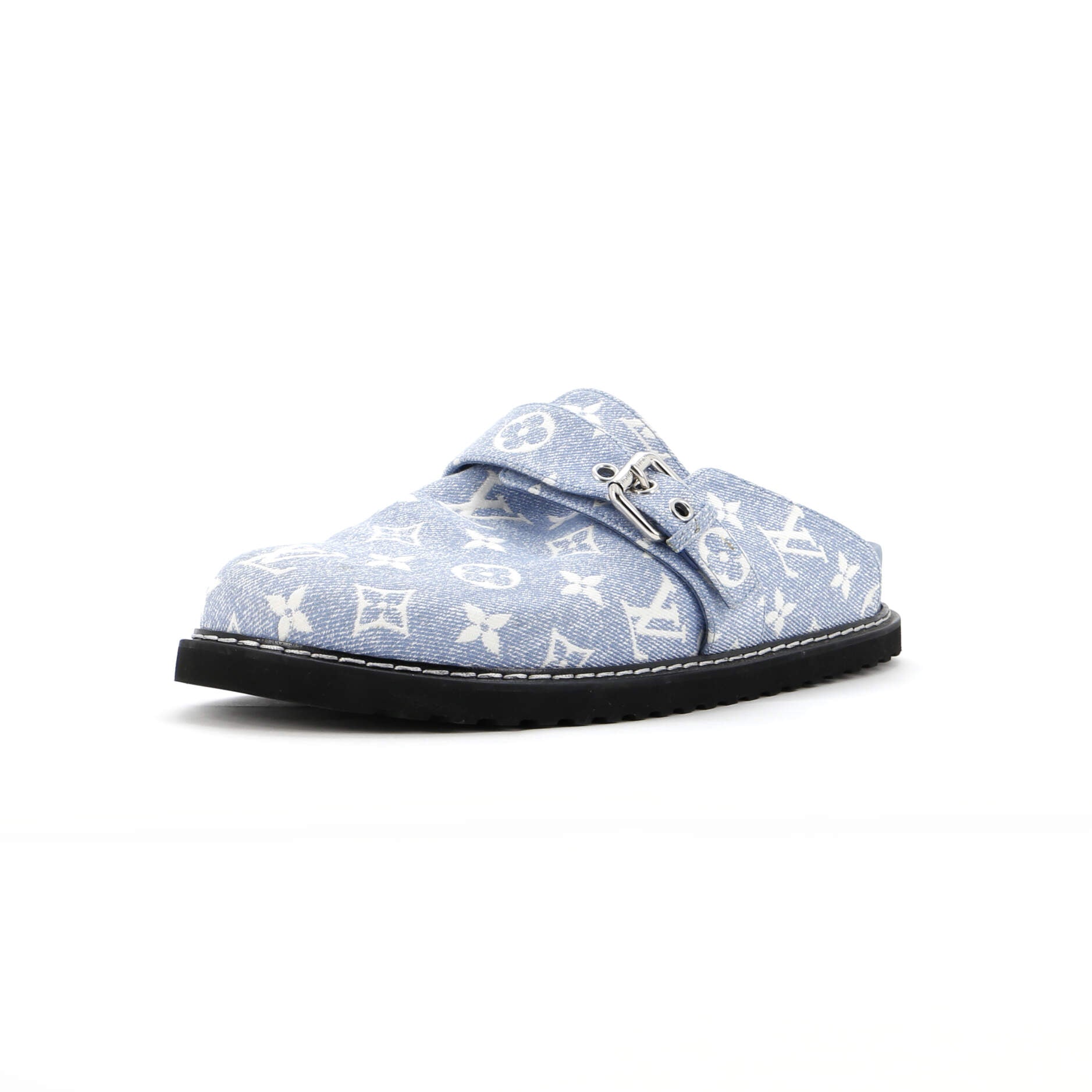Louis Vuitton, LV Women's Cosy Flat Clog Mules Monogram Denim
