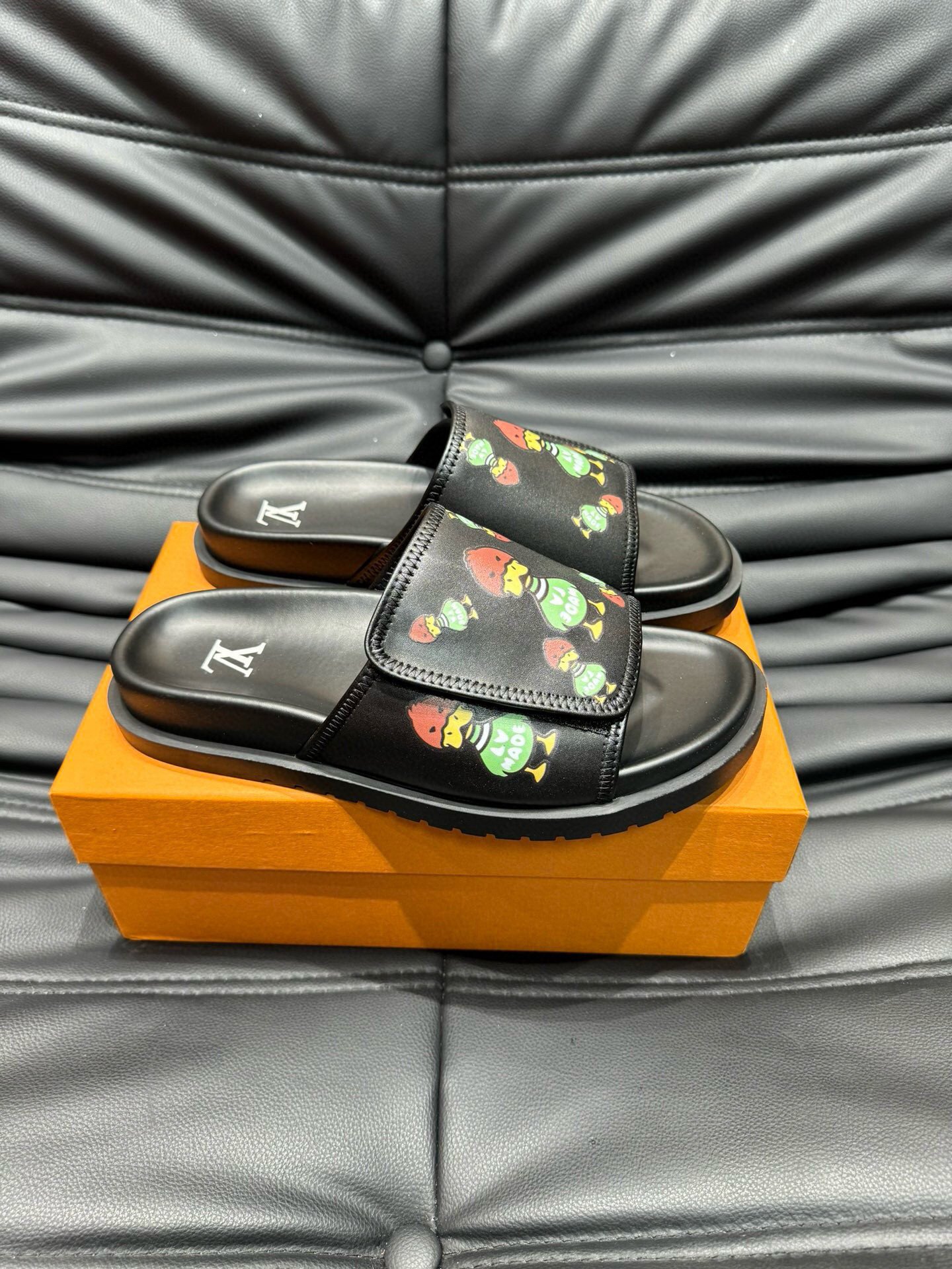 Louis Vuitton Made Duck Miami Mule Slides In Black