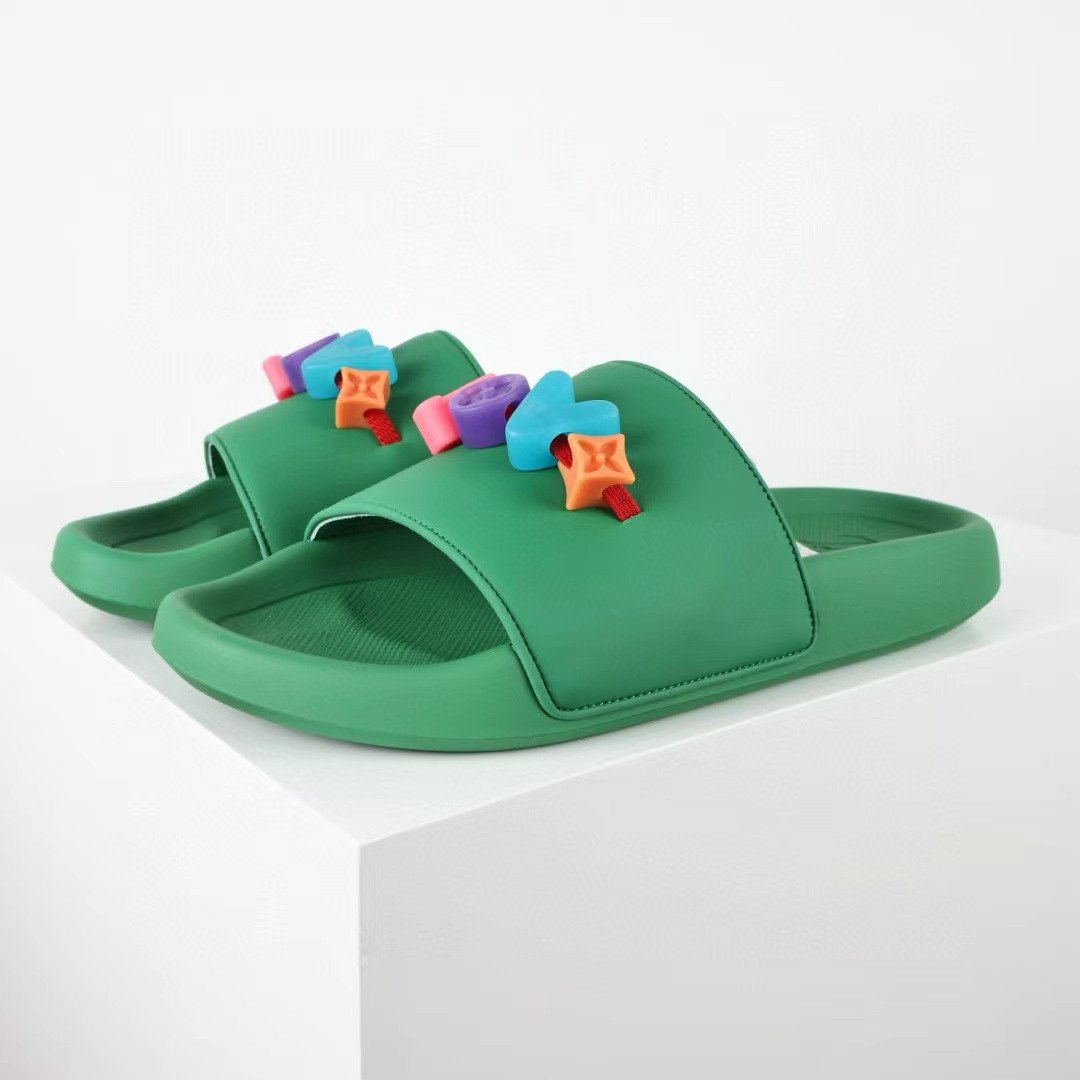 Louis Vuitton Monogram Charm Mule Slide In Green