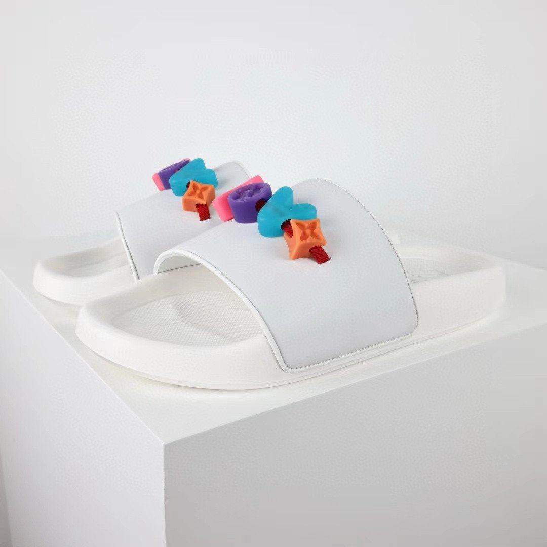 Louis Vuitton Monogram Charm Mule Slide In White