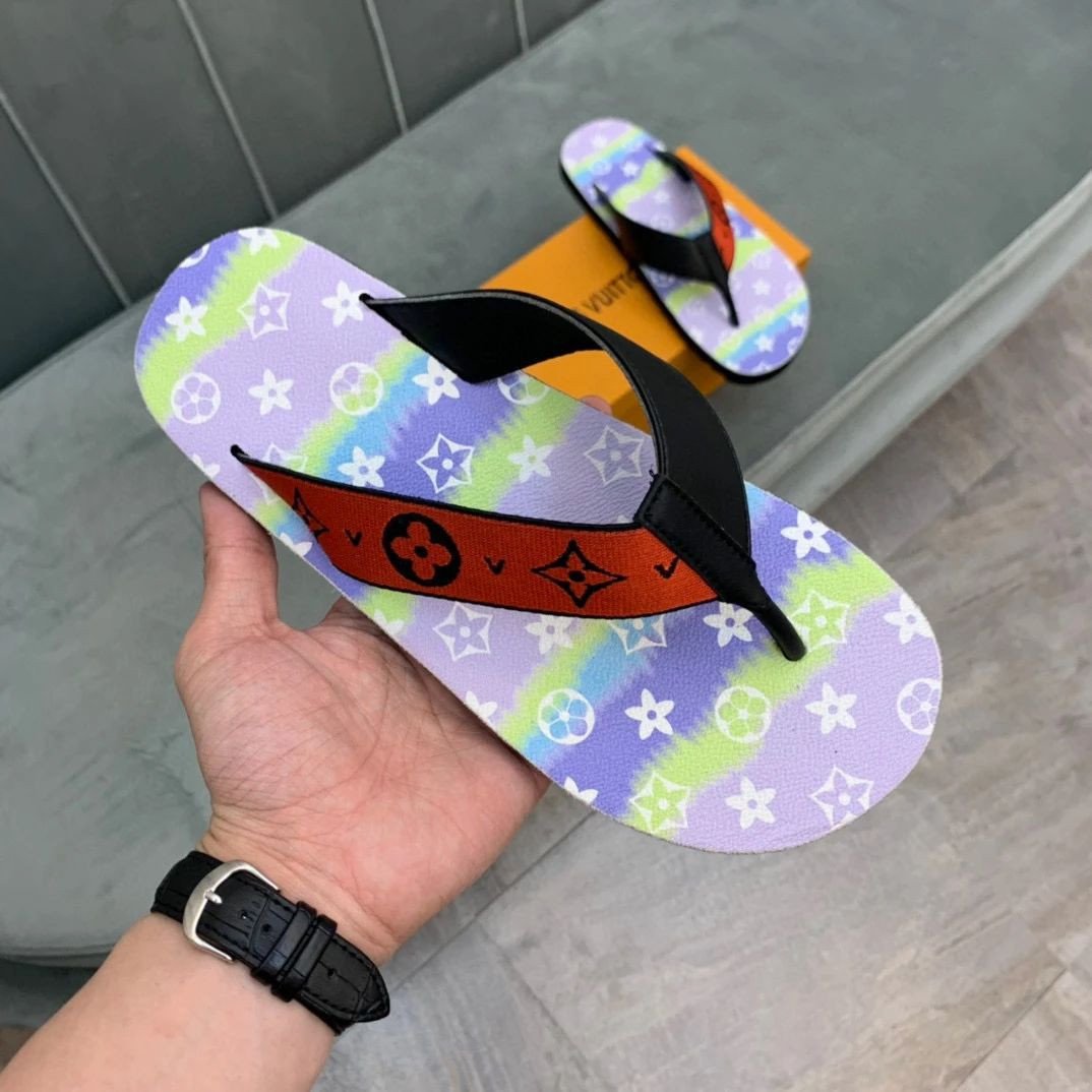 Louis Vuitton Monogram Flowers On Strap Flip-flops