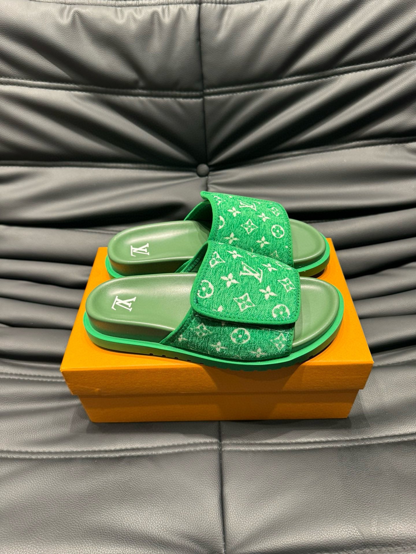 Louis Vuitton Monogram Miami Mule Slides In Green