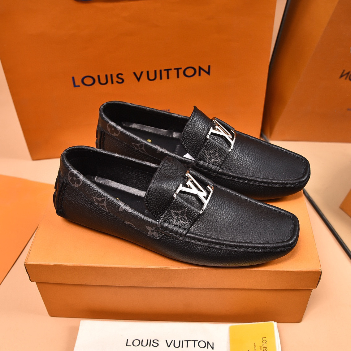 Louis Vuitton Monte Carlo Moccasin In Black Calf Leather