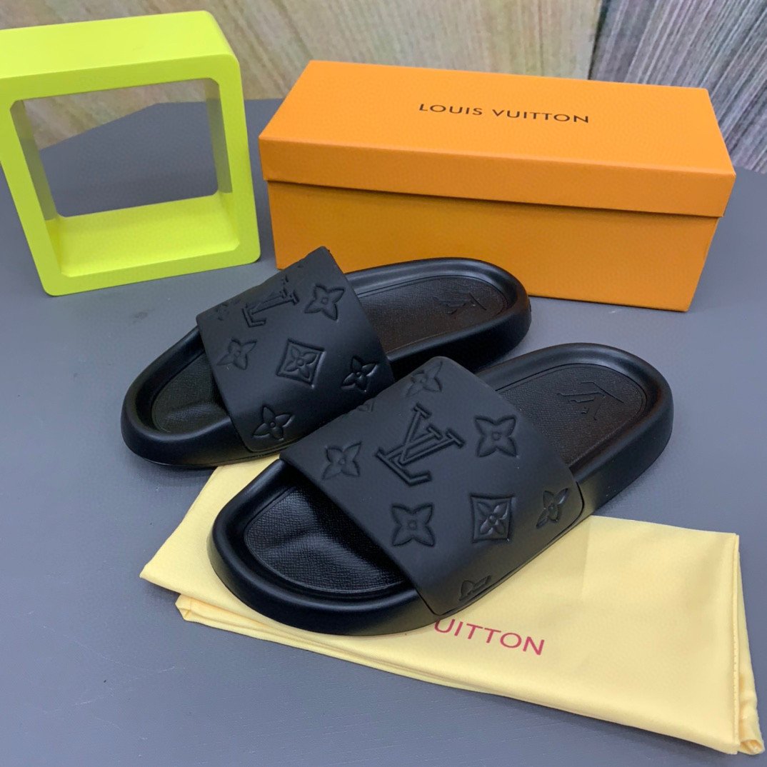 Louis Vuitton Waterfront Mule Black Slide, Men