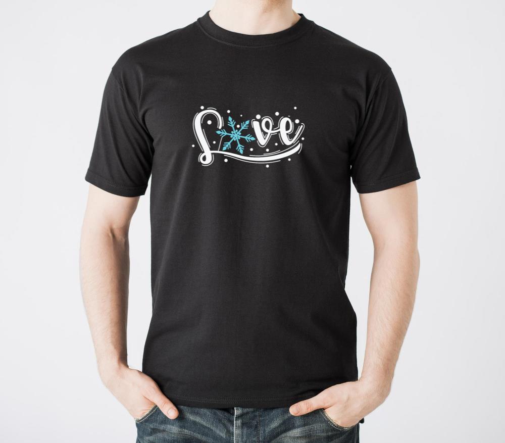 Love Snowflake Winter Season Tobogganing - Unisex Standard T-Shirt