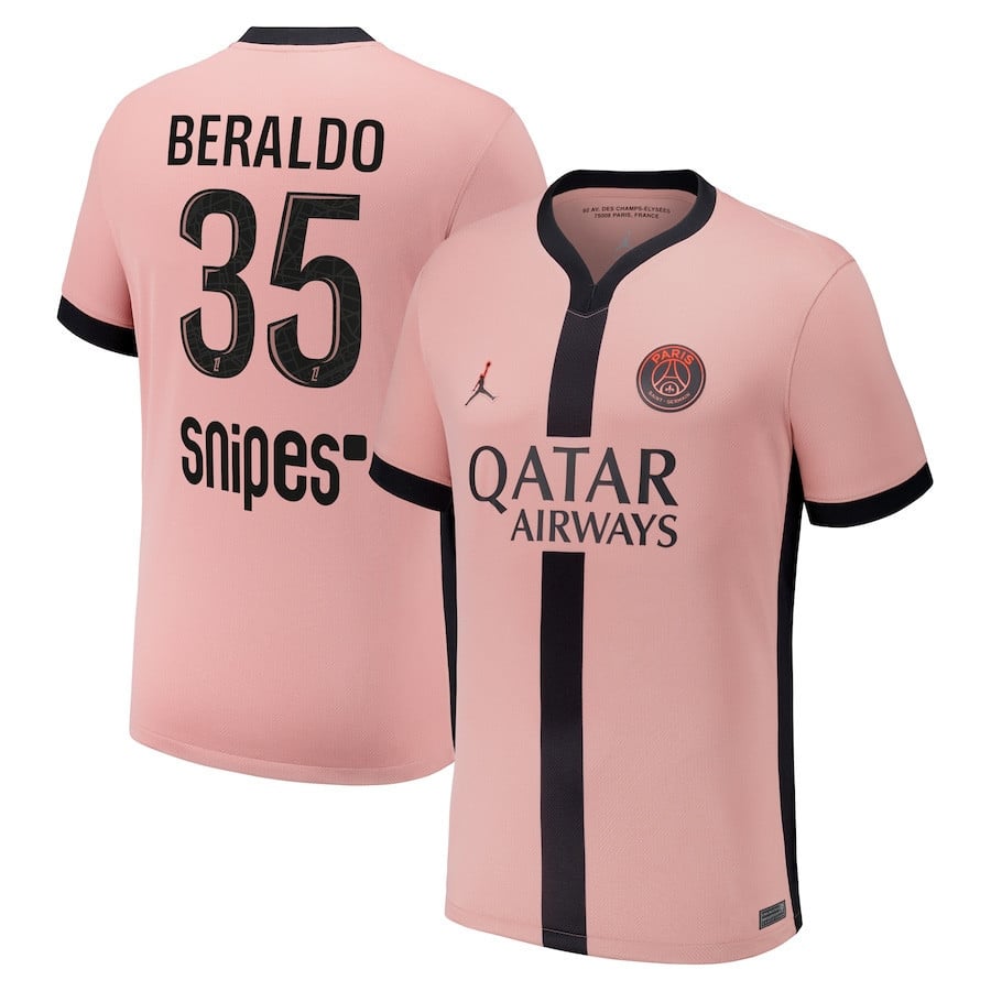 Lucas Beraldo 35 Paris Saint-Germain 2024/25 Third Men Jersey - Pink