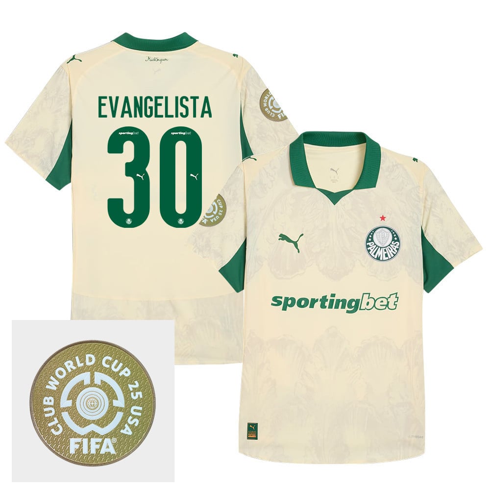 Lucas Evangelista 30 SE Palmeiras x KidSuper 2025/26 FIFA Club World Cup 25 USA Patch Men Jersey - Yellow