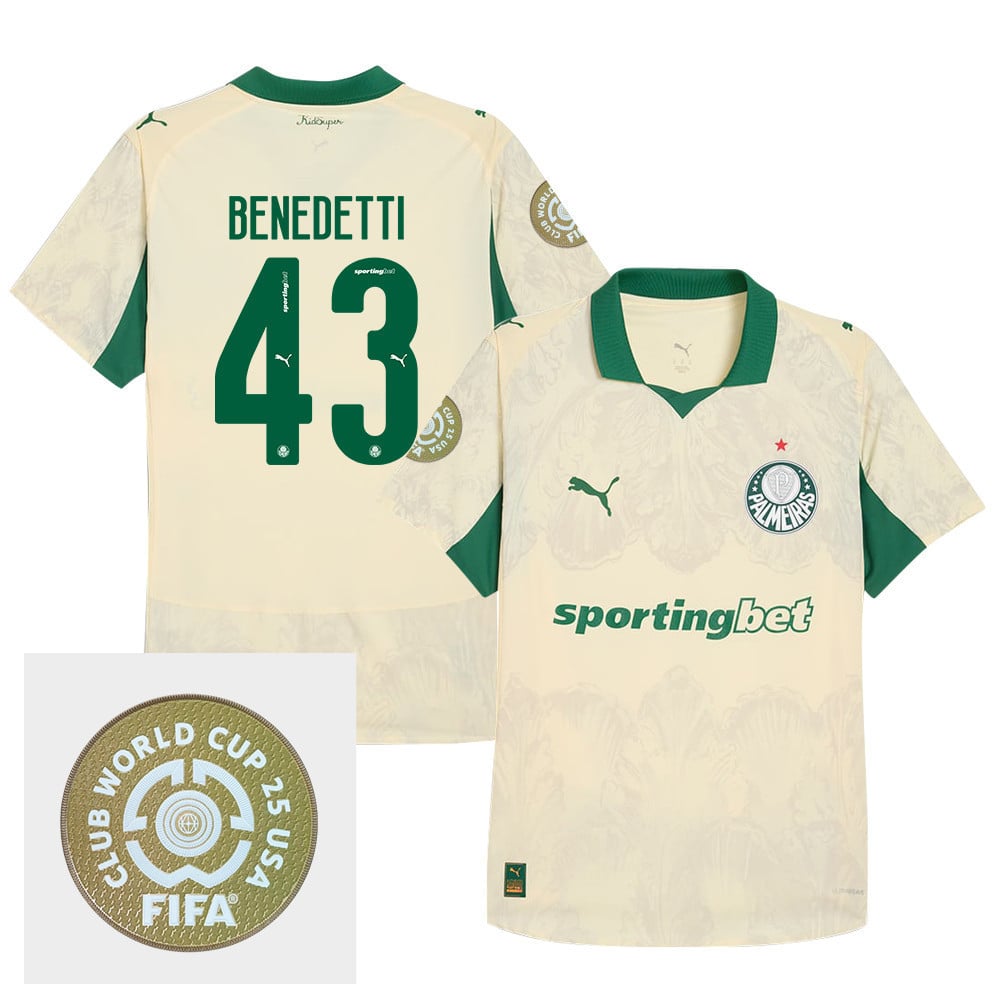 Luiz Benedetti 43 SE Palmeiras x KidSuper 2025/26 FIFA Club World Cup 25 USA Patch Men Jersey - Yellow