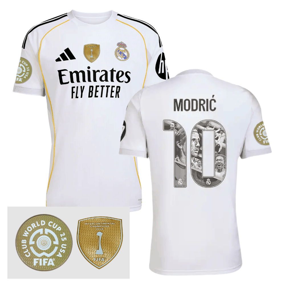 Luka Modrc 10 Special Edition Real Madrid 2025/26 FIFA Club World Cup 25 USA Patch Home Men Jersey - White