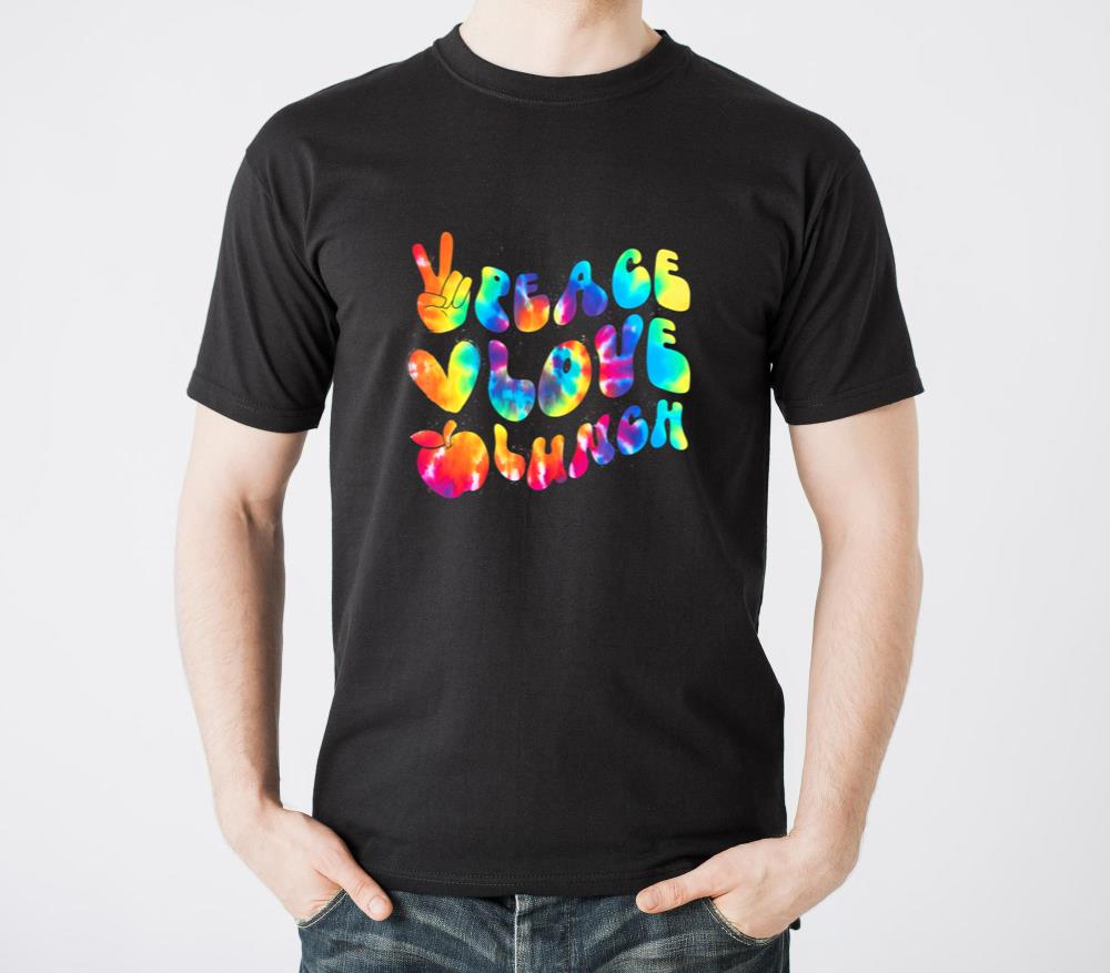 Lunch Lady Peace Love Lunch Tie Dye Color Cafeteri - Unisex Standard T-Shirt
